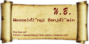 Wesselényi Benjámin névjegykártya